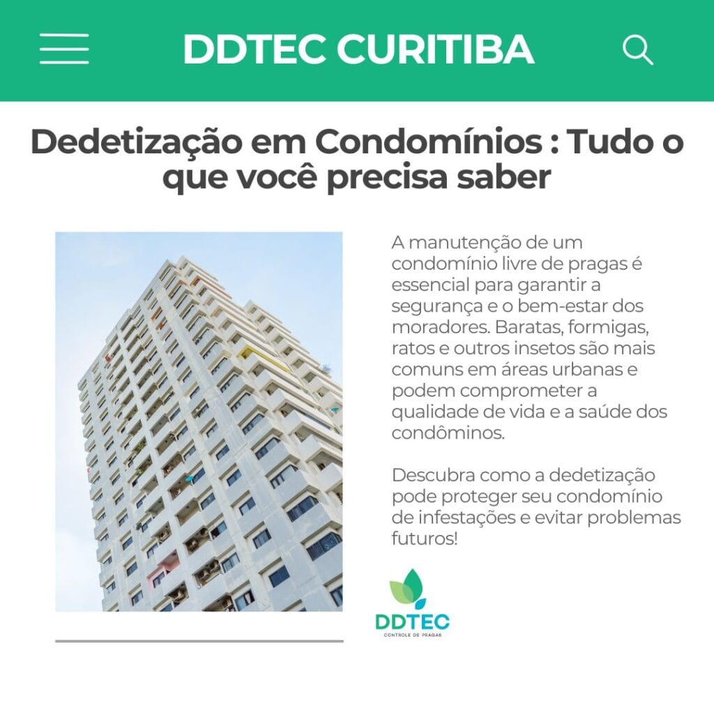 Dedetização para Condomínios: Tudo o que você precisa saber